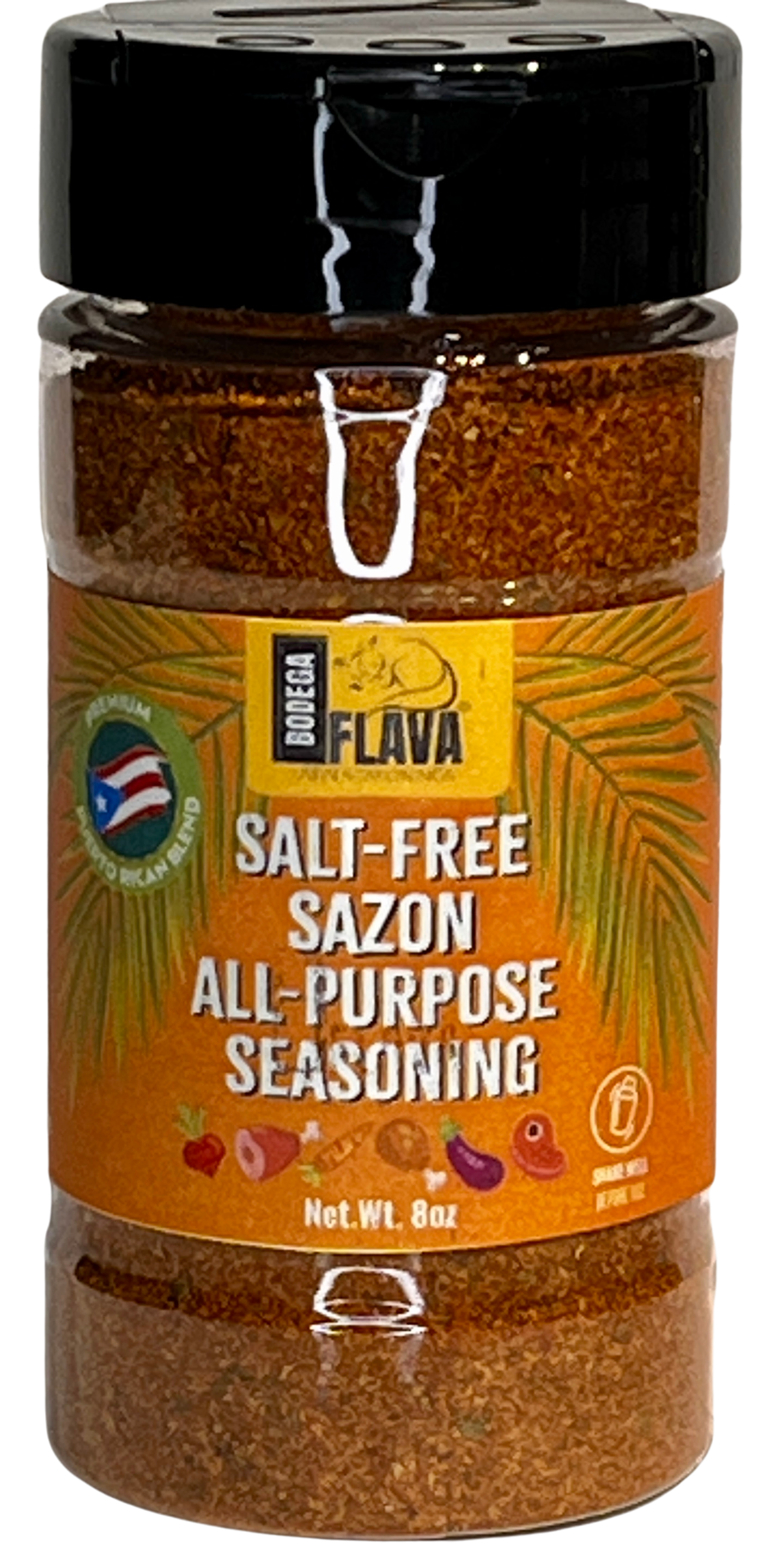 Bodega Flava Natural Salt-Free Sazon All-Purpose Seasoning, MSG-Free, available in 4oz and 8oz