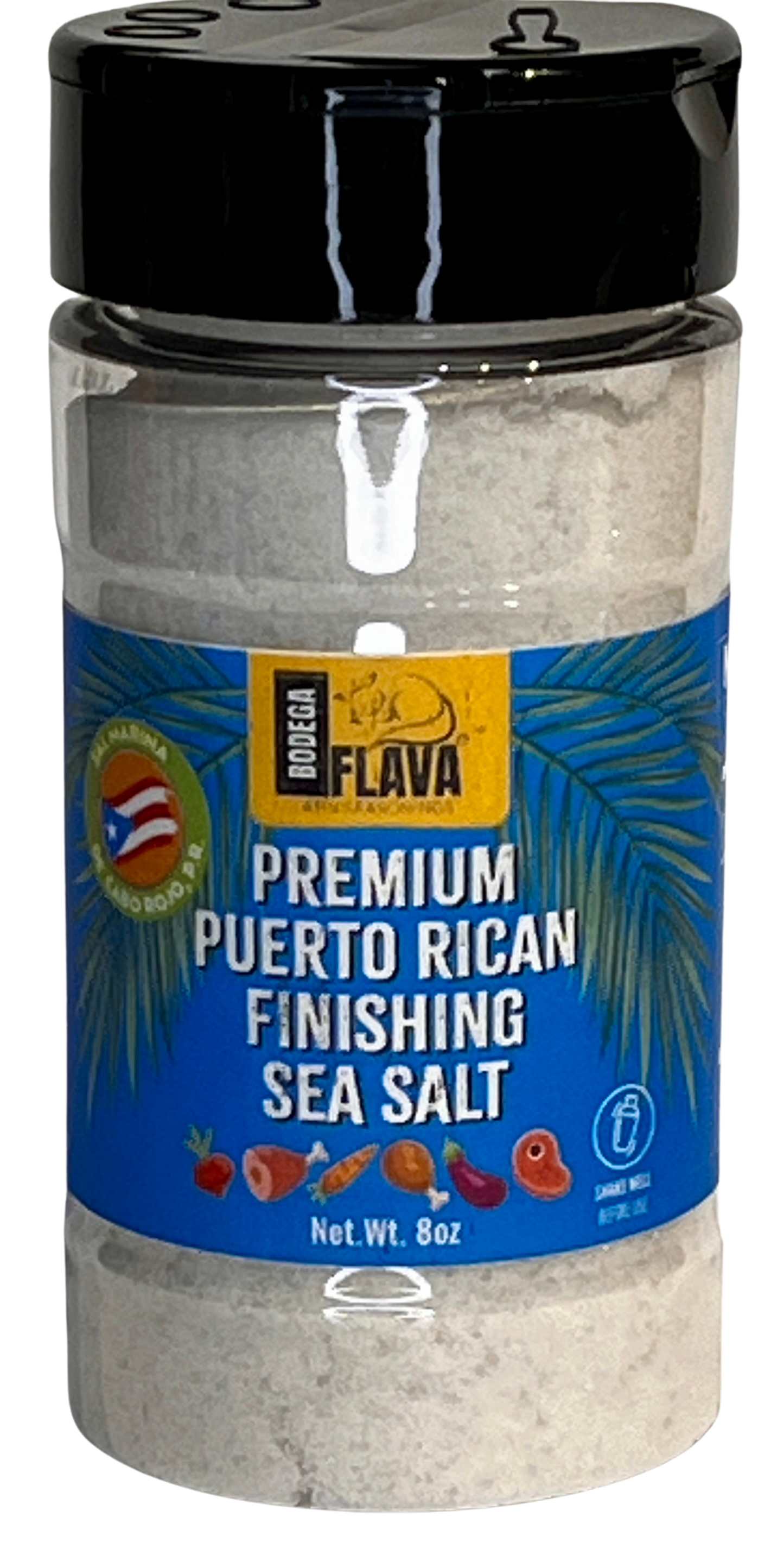 Bodega Flava Cabo Rojo Puerto Rico Finishing Sea Salt, Organic, available in 4oz and 8oz