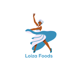 Loiza Foods logo - The Loiza Foods logo, featuring a traditional Bomba dancer illustrated in the likeness of the founder's mother. This image serves as a tribute to the family's matriarchal bloodline and the Afro-Puerto Rican traditions of Loíza that define the brand's soul
